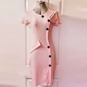 Retro-Inspired Pink Pencil Dress
